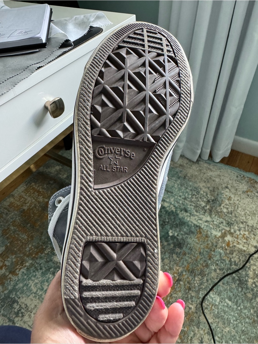 Converse High Top Sneakers - Gray and White - Picture 4 of 6